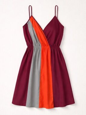 Mossimo Color Block Thin Strap V Neck Dress